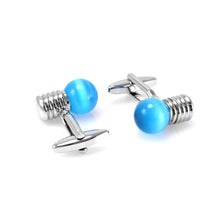 Load image into Gallery viewer, Fashion Personality Light Bulb Blue Opal Cufflinks
