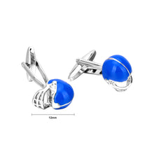 Load image into Gallery viewer, Fashion Personality Blue Baseball Cap Helmet Cufflinks