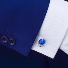 Load image into Gallery viewer, Fashion Personality Blue Baseball Cap Helmet Cufflinks