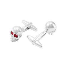 Load image into Gallery viewer, Fashion Personality Skull Red Cubic Zirconia Cufflinks
