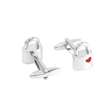 Load image into Gallery viewer, Fashionable Simple Love Lock Shape Cufflinks