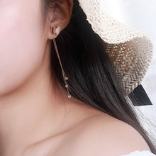 Load image into Gallery viewer, Simple and Elegant Plated Rose Gold Butterfly Tassel Titanium Steel Earrings - Glamorousky
