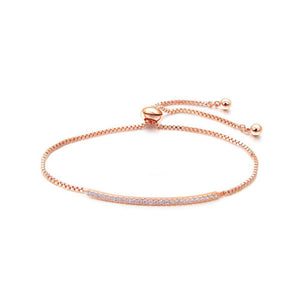 Fashion and Simple Plated Rose Gold Geometric Bar Bracelet with Cubic Zirconia - Glamorousky