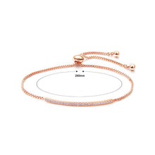 Load image into Gallery viewer, Fashion and Simple Plated Rose Gold Geometric Bar Bracelet with Cubic Zirconia - Glamorousky