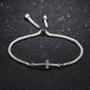 Simple Classic Cross Titanium Steel Bracelet - Glamorousky
