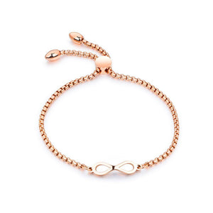 Fashion Simple Plated Rose Gold Infinity Symbol Titanium Steel Bracelet - Glamorousky