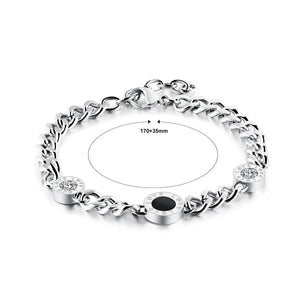Fashion and Elegant LOVE Geometric Round Titanium Steel Bracelet with Cubic Zircon - Glamorousky