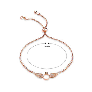 Fashion and Simple Plated Rose Gold Angel Wings Bracelet with Cubic Zirconia - Glamorousky