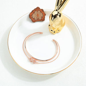 Fashion and Elegant Plated Rose Gold Infinity Symbol Cubic Zirconia Bangle - Glamorousky