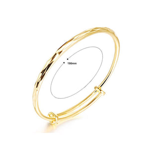 Fashion Simple Plated Gold Geometric Round Bangle - Glamorousky