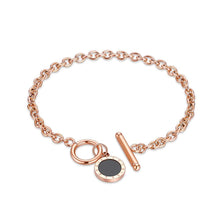 Load image into Gallery viewer, Fashion Simple Plated Rose Gold Geometric Round Titanium Steel Bracelet - Glamorousky