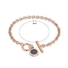 Load image into Gallery viewer, Fashion Simple Plated Rose Gold Geometric Round Titanium Steel Bracelet - Glamorousky