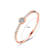 Load image into Gallery viewer, Simple and Fashion Plated Rose Gold Geometric Round Cubic Zirconia Titanium Steel Bangle - Glamorousky