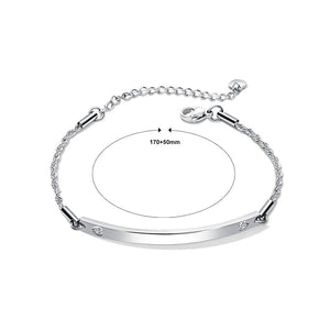 Simple Fashion Geometric Horizontal Titanium Steel Bracelet with Cubic Zirconia - Glamorousky