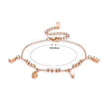Load image into Gallery viewer, Simple and Romantic Plated Rose Gold LOVE Round Bead Titanium Steel Bracelet - Glamorousky