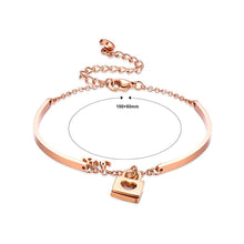 Load image into Gallery viewer, Fashion and Simple Plated Rose Gold Love Heart Lock Titanium Steel Bracelet - Glamorousky