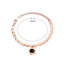 Load image into Gallery viewer, Fashion Simple Plated Rose Gold Roman Numeral Geometric Round Titanium Steel Bracelet - Glamorousky
