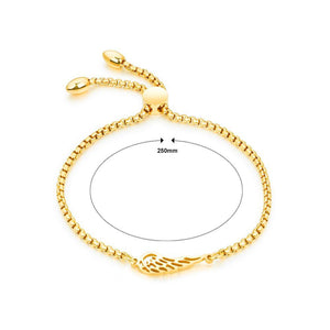 Simple Fashion Plated Gold Hollow Feather Titanium Steel Bracelet - Glamorousky