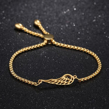 Load image into Gallery viewer, Simple Fashion Plated Gold Hollow Feather Titanium Steel Bracelet - Glamorousky