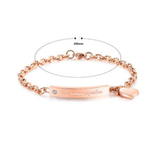 Load image into Gallery viewer, Fashion and Simple Plated Rose Gold Geometric Heart-shaped Titanium Steel Bracelet with Cubic Zirconia - Glamorousky