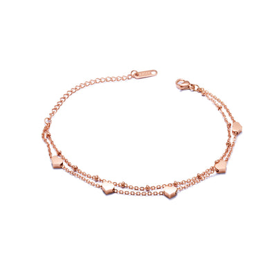 Simple and Sweet Heart-shaped Titanium Steel Double-layer Bracelet