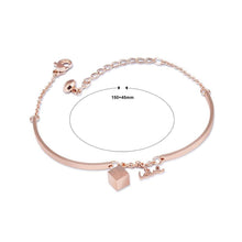 Load image into Gallery viewer, Simple Fashion Plated Rose Gold Geometric Square Love Titanium Steel Bracelet - Glamorousky