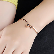 Load image into Gallery viewer, Simple Fashion Plated Rose Gold Geometric Square Love Titanium Steel Bracelet - Glamorousky