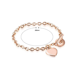 Simple Romantic Heart-shaped Titanium Steel Bracelet - Glamorousky