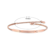 Load image into Gallery viewer, Simple and Fashion Plated Rose Gold Geometric Horizontal Titanium Steel Bracelet with Cubic Zirconia - Glamorousky