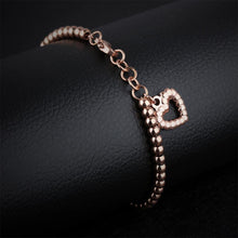 Load image into Gallery viewer, Fashion Tempered Plated Rose Gold Heart-shaped Round Titanium Bracelet - Glamorousky