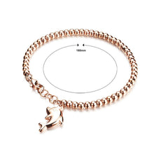 Load image into Gallery viewer, Fashion and Simple Plated Rose Gold Dolphin Round Bead Titanium Steel Bracelet - Glamorousky