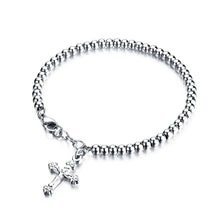 Load image into Gallery viewer, Fashion Simple Cross Round Bead Titanium Steel Bracelet - Glamorousky