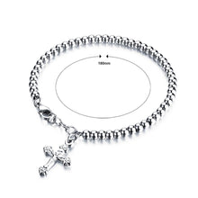 Load image into Gallery viewer, Fashion Simple Cross Round Bead Titanium Steel Bracelet - Glamorousky