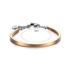 Load image into Gallery viewer, Fashion and Simple Plated Rose Gold Geometric Round Titanium Steel Bangle - Glamorousky