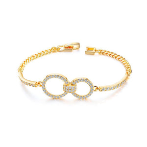 Simple and Fashion Plated Gold Number 8 Bracelet with Cubic Zirconia - Glamorousky