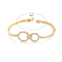 Load image into Gallery viewer, Simple and Fashion Plated Gold Number 8 Bracelet with Cubic Zirconia - Glamorousky