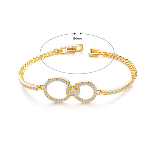 Simple and Fashion Plated Gold Number 8 Bracelet with Cubic Zirconia - Glamorousky