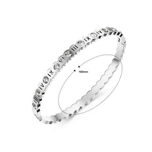 Load image into Gallery viewer, Fashion Elegant Roman Numeral Geometric Round Titanium Steel Bracelet with Cubic Zirconia - Glamorousky