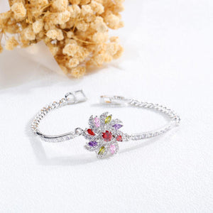 Fashion Elegant Flower Cubic Zirconia Bracelet - Glamorousky