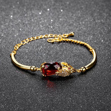 Load image into Gallery viewer, Elegant and Fashion Plated Gold Brave Bracelet with Red Cubic Zirconia - Glamorousky