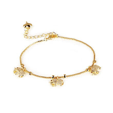Load image into Gallery viewer, Simple and Cute Plated Gold Elephant Bracelet with Cubic Zirconia - Glamorousky
