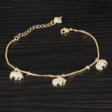 Load image into Gallery viewer, Simple and Cute Plated Gold Elephant Bracelet with Cubic Zirconia - Glamorousky