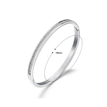 Load image into Gallery viewer, Simple and Fashion Geometric Titanium Steel Bangle with Cubic Zirconia - Glamorousky