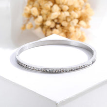 Load image into Gallery viewer, Simple and Fashion Geometric Titanium Steel Bangle with Cubic Zirconia - Glamorousky