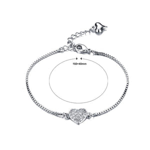 Fashion Sweet Heart Cubic Zirconia Bracelet - Glamorousky
