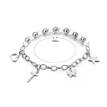 Load image into Gallery viewer, Fashion Simple Heart-shaped Cross Butterfly Star Pearl Titanium Steel Bracelet - Glamorousky
