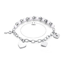 Load image into Gallery viewer, Simple Fashion Key Lock Heart-shaped Diamond Pearl Titanium Steel Bracelet - Glamorousky