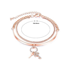 Load image into Gallery viewer, Fashion and Simple Plated Rose Gold Double-layer Bracelet with Cubic Zirconia - Glamorousky
