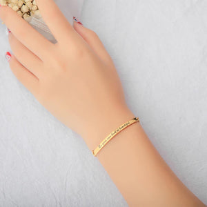 Simple Fashion Plated Gold Geometric Strip Titanium Steel Bracelet - Glamorousky