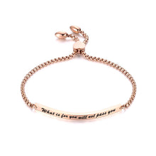 Load image into Gallery viewer, Simple and Fashion Plated Rose Gold Geometric Strip Titanium Steel Bracelet - Glamorousky